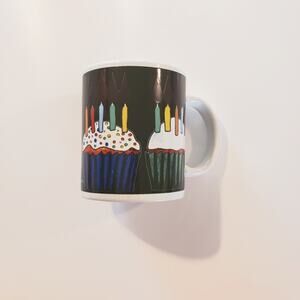 Vintage Happy Birthday Cupcake With Candles Coffee Tea Mug Nina Herold